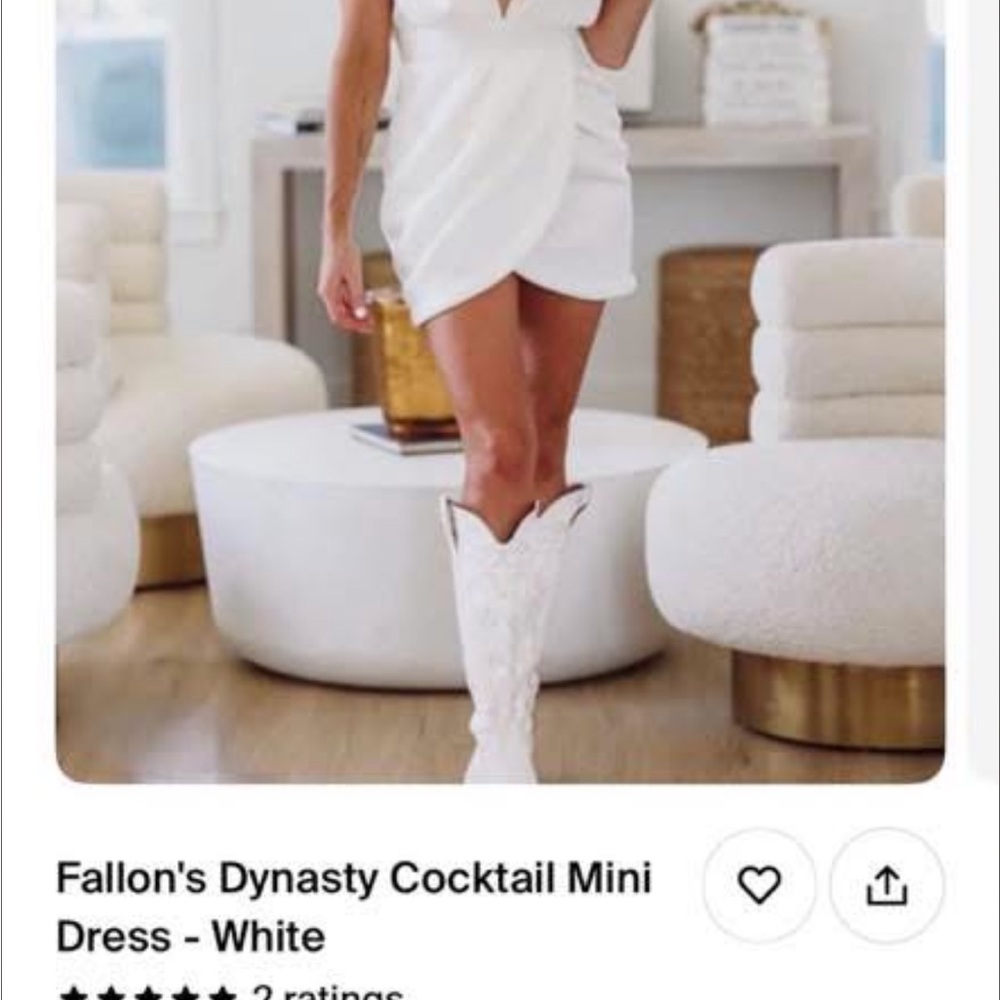 Fallon's Dynasty White Backless Cocktail Dress